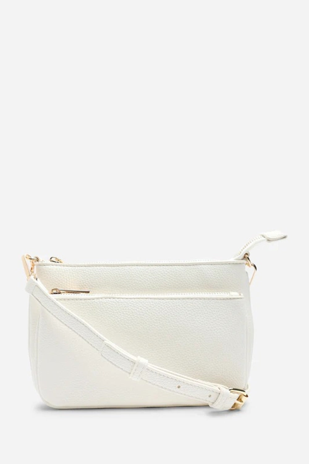 Bolso bandolera de doble cremallera en color blanco – Maizob