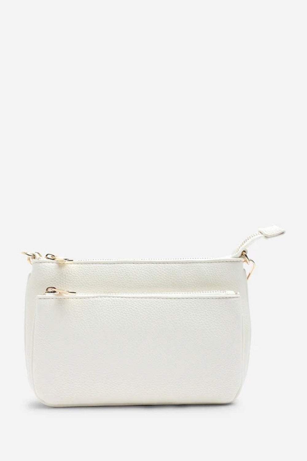Bolso bandolera de doble cremallera en color blanco – Maizob