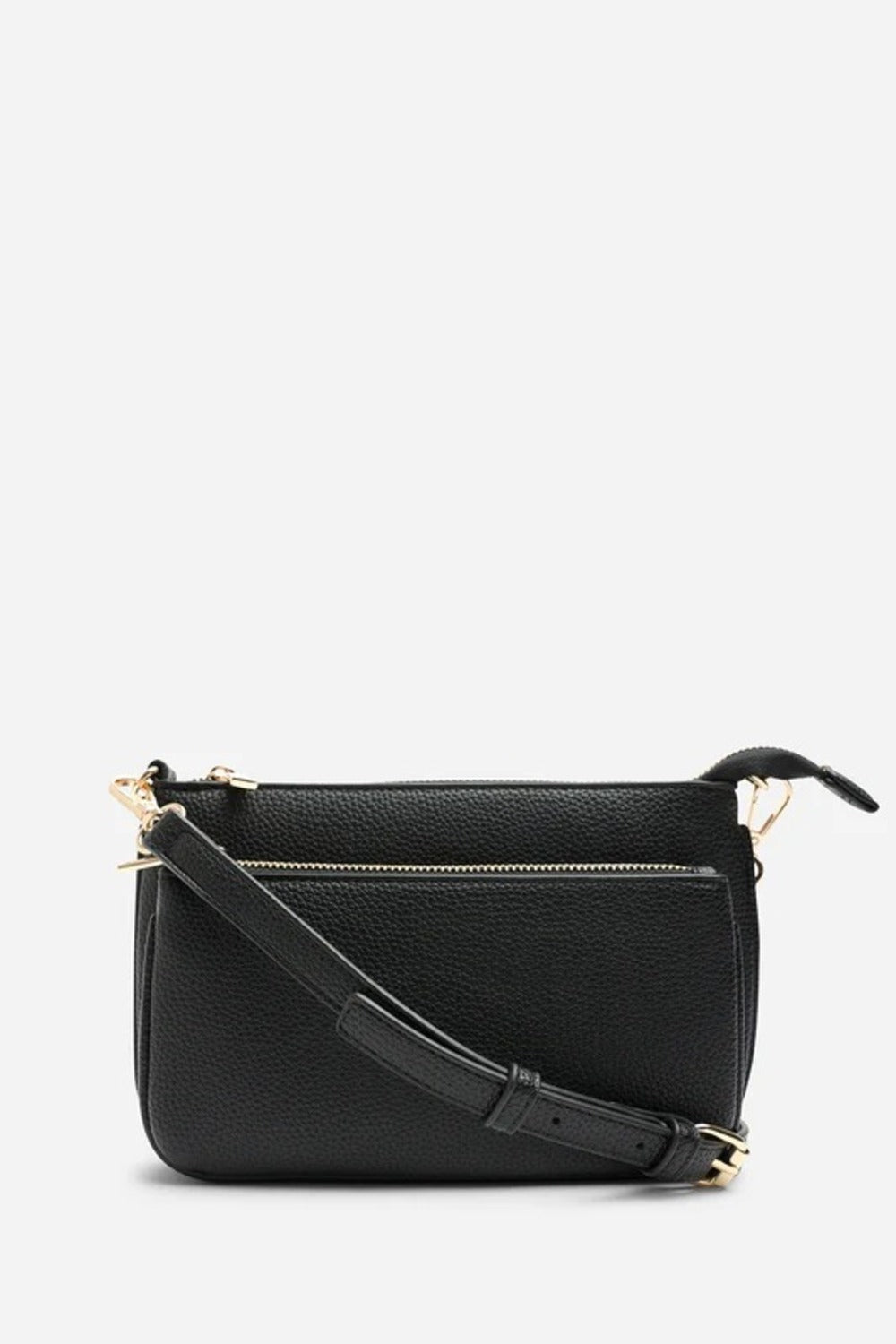 Bolso bandolera de doble cremallera en color negro – Maizob