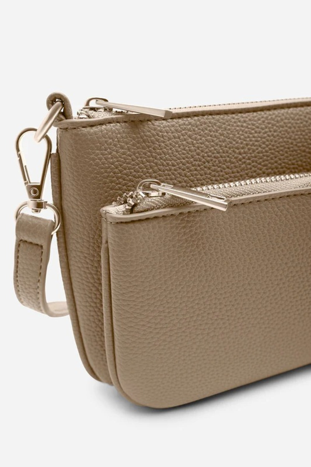 Bolso bandolera de doble cremallera en color camel – Maizob