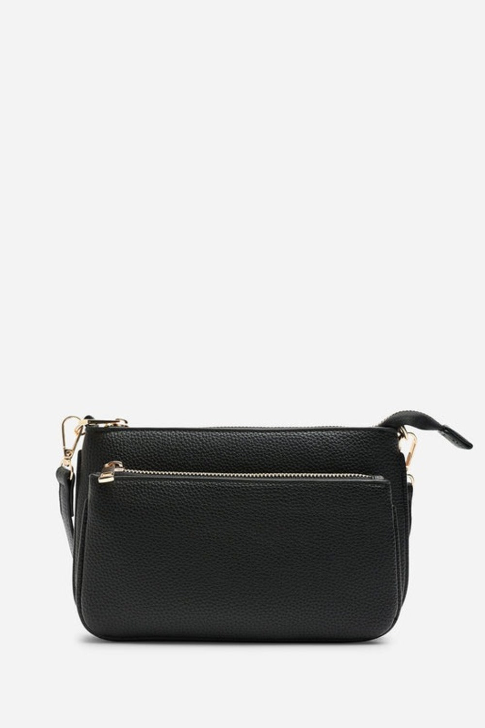 Bolso bandolera de doble cremallera en color negro – Maizob