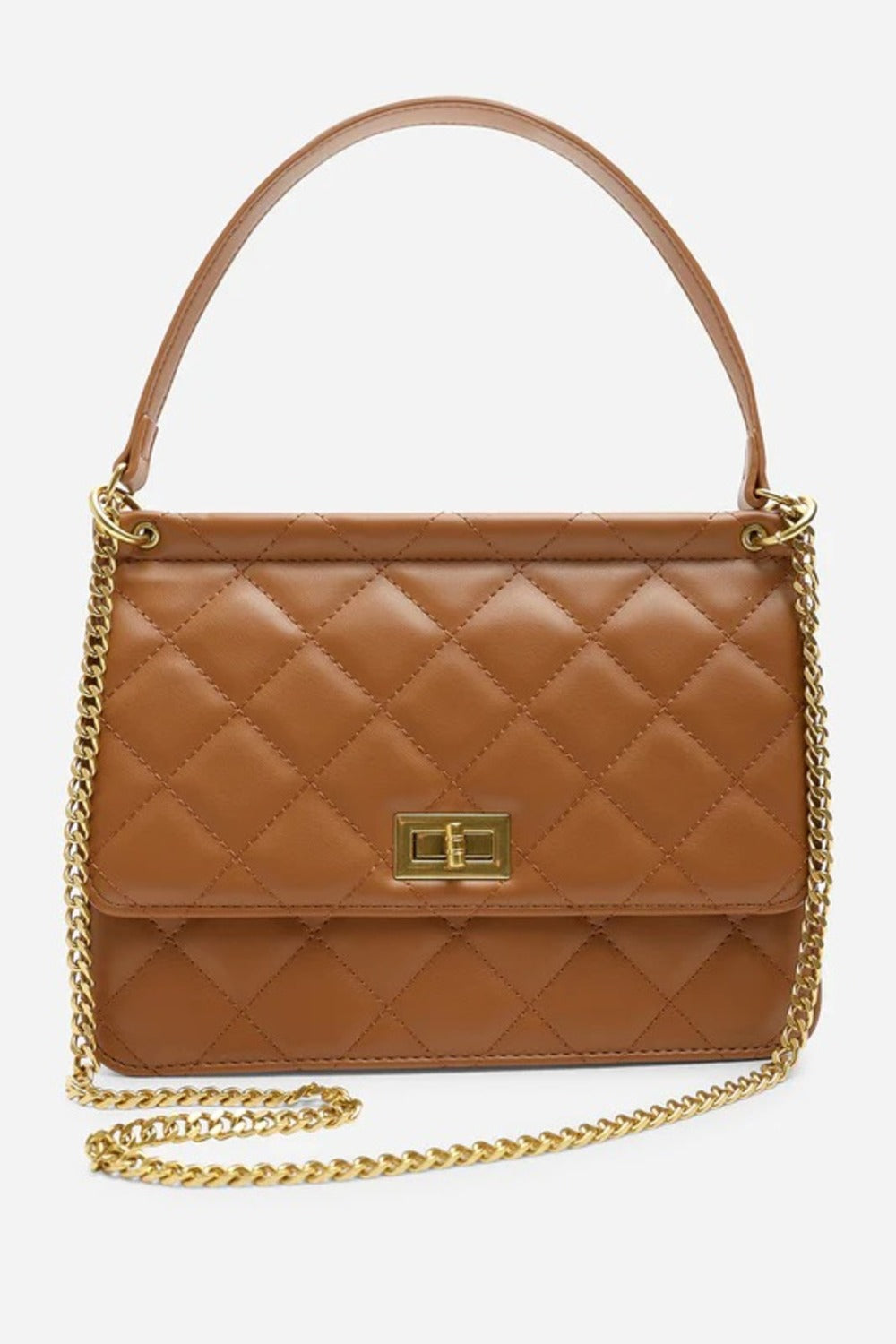 Bolso bandolera acolchado premium Maizob en color camel