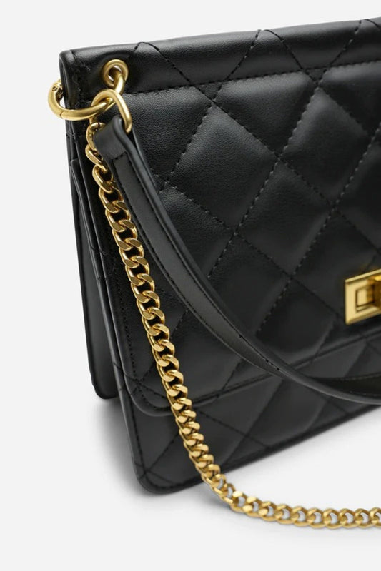 Bolso bandolera acolchado premium Maizob en color negro