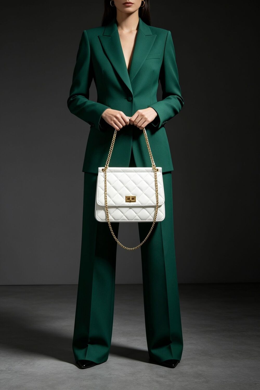 Bolso bandolera acolchado premium Maizob en color crema