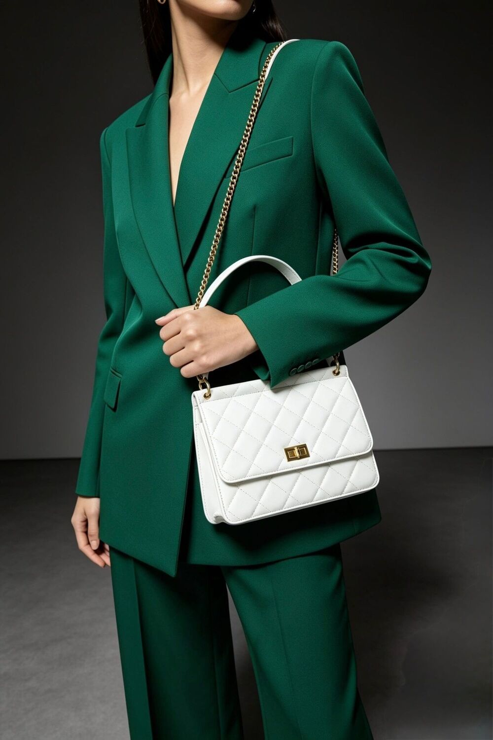 Bolso bandolera acolchado premium Maizob en color crema