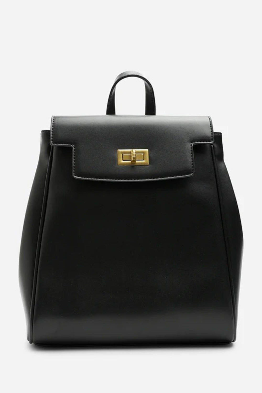 Mochila de piel sintética lisa premium en color negro – Maizob