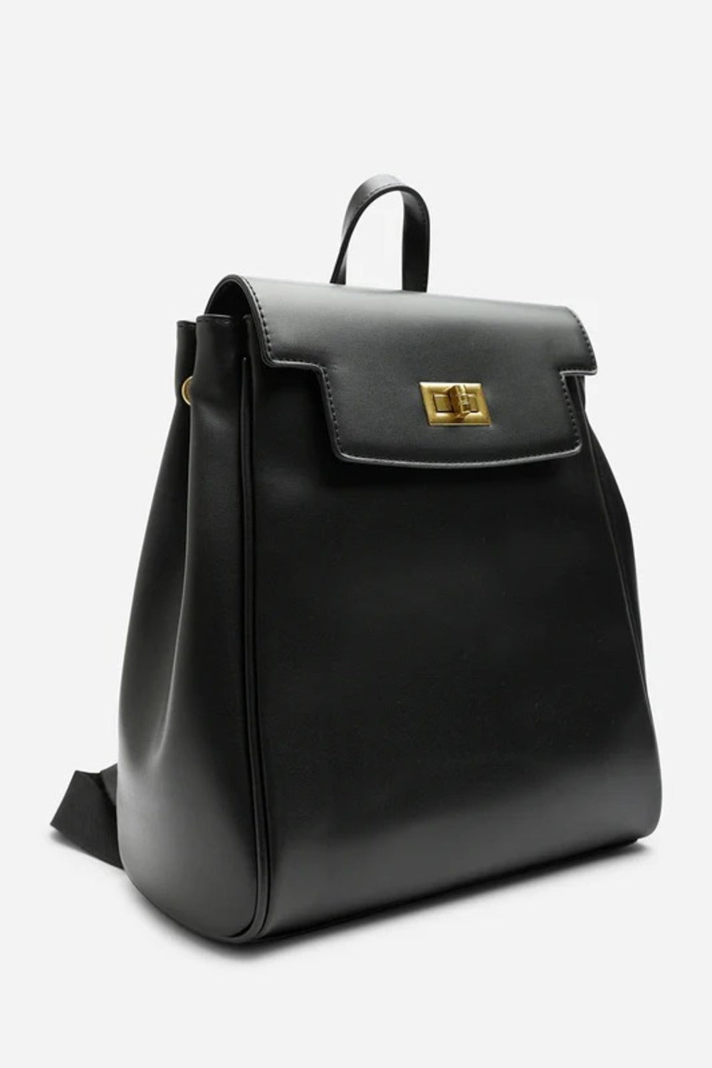 Mochila de piel sintética lisa premium en color negro – Maizob